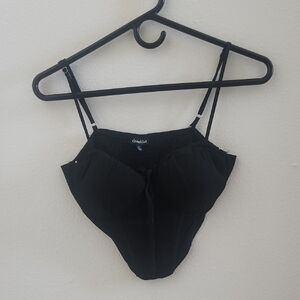 Camellia Black Cropped Corset Top
